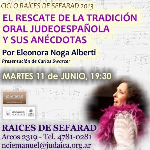 Eleonora Noga Alberti vuelve a Raices de Sefarad