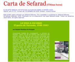 Carta de Sefarad - Ultima Hora - dic 2009 Carta de Sefarad - Ultima Hora - dic 2009
