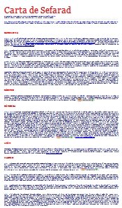 Carta de Sefarad – Septiembre 2012